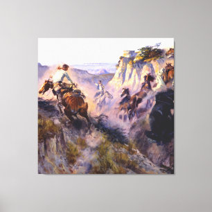 “Wild Horse Hunters” by Charles M Russell Canvas Print