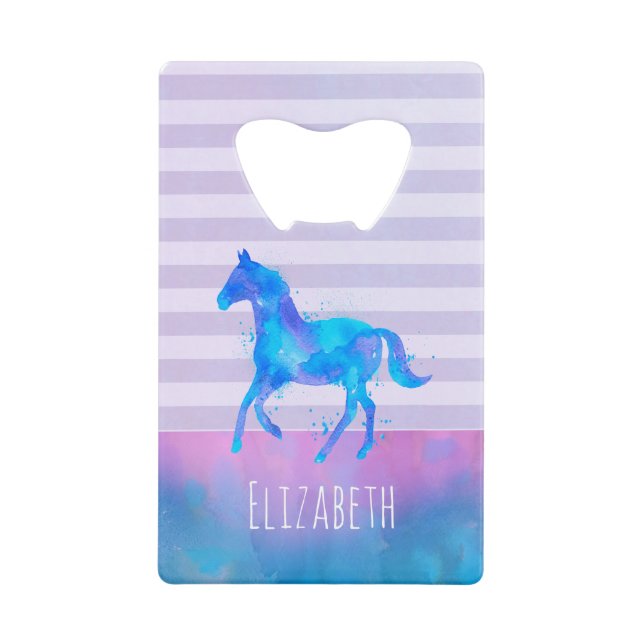 Wild Horse in Blue and Purple Watercolor Custom (Front)