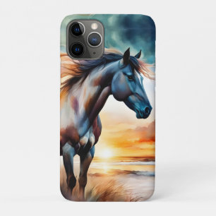 Wild Horse on Grassy Dune at Sunset Case-Mate iPhone Case