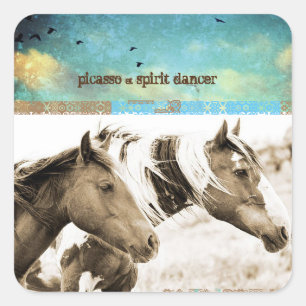 Wild Horse Photo Picasso Boho Cowgirl Stickers