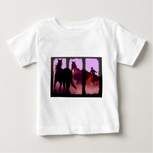 Wild Horse Roundup Triptych Baby T-Shirt