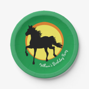 Wild Horse Running in Sunset (Party Plates) Paper Plate