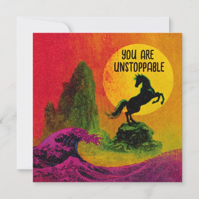Wild Horse Sunset Encouragement Card (Front)