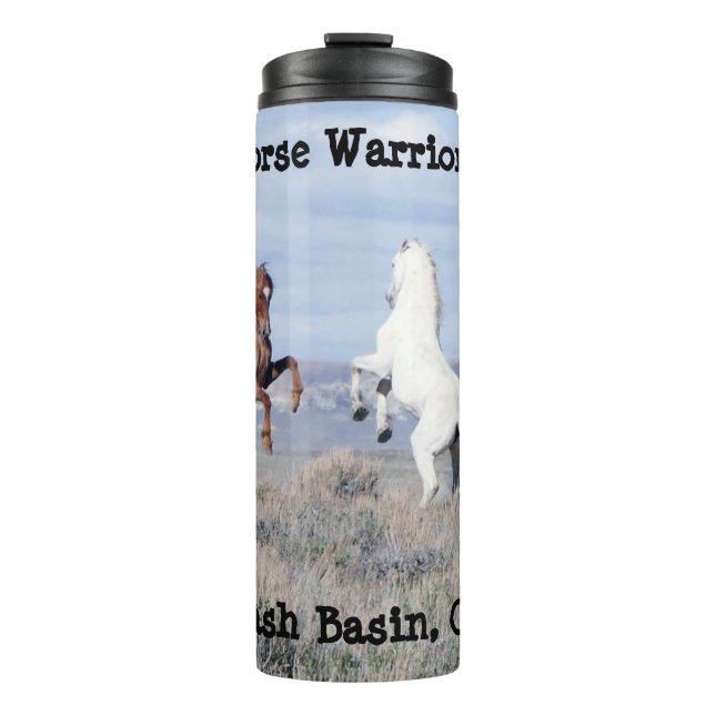 Wild Horse Warriors Tours of Sand Wash Basin Thermal Tumbler (Front)
