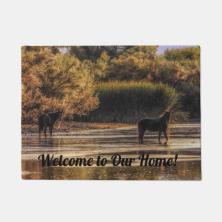 Wild Horse Welcome to Our Home Door Mat