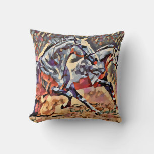 Wild Horses abstract Animal western Rodeo Art Cushion