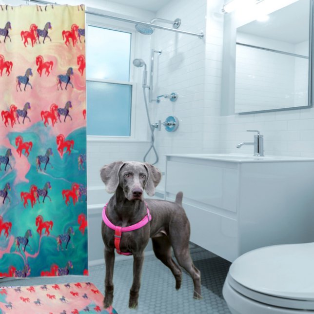 Wild Horses Animal Print Shower Curtain (Matching bathmat is available in store.)