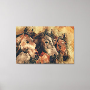 Wild Horses Art Canvas Print