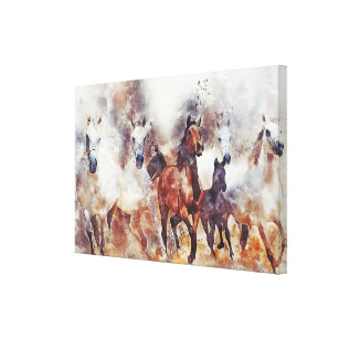 Wild Horses Art Canvas Print