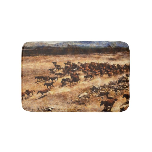 Wild Horses: Artistic Animal Majesty. Bath Mat (Front)