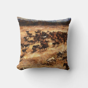 Wild Horses: Artistic Animal Majesty. Cushion