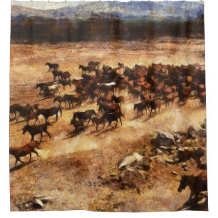 Wild Horses: Artistic Animal Majesty. Shower Curtain