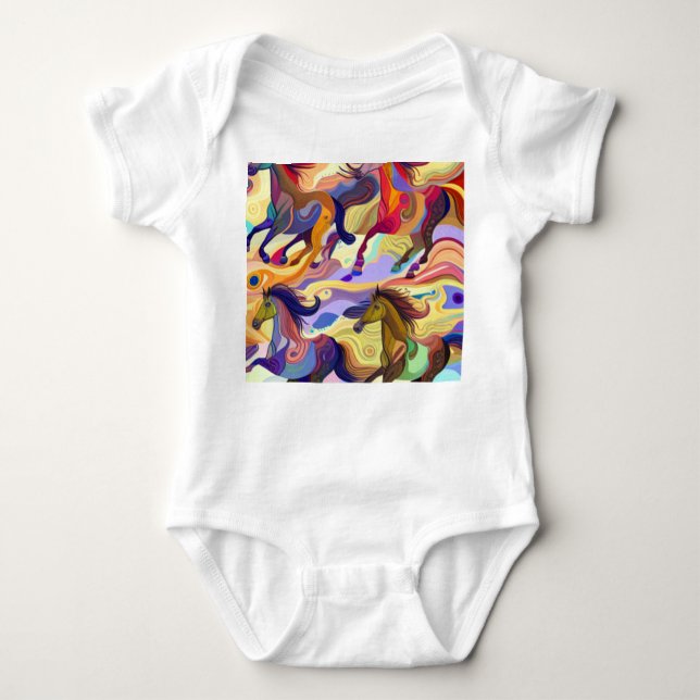 Wild Horses Baby Bodysuit (Front)