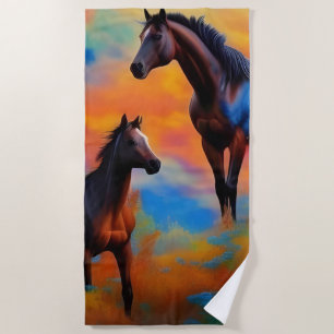 Wild Horses Beach Towel
