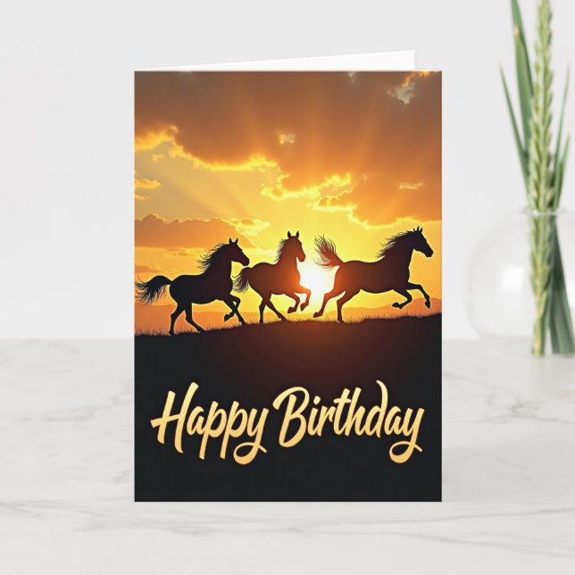 Wild Horses Birthday Card (Front)