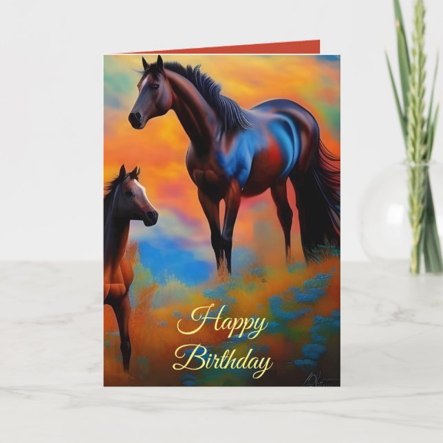 Wild Horses Birthday Card (Front)