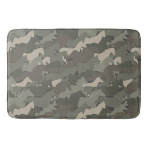 Wild Horses Camouflage Pattern Bath Mat