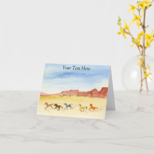 Wild Horses Card (Yellow Flower)