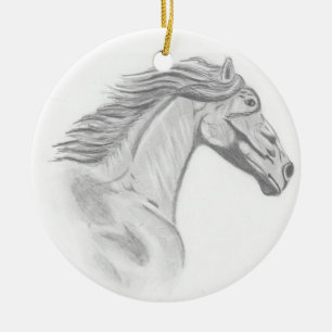 Wild Horses Ceramic Tree Decoration