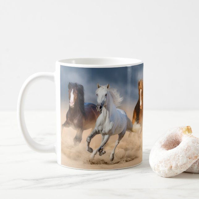 Wild Horses Country Living Mug (With Donut)