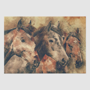 Wild Horses Decoupage 15 x 20 Art Tissue Paper
