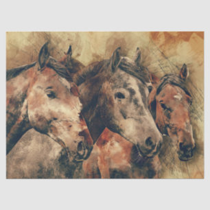 Wild Horses Decoupage 17 x 23 Art Tissue Paper
