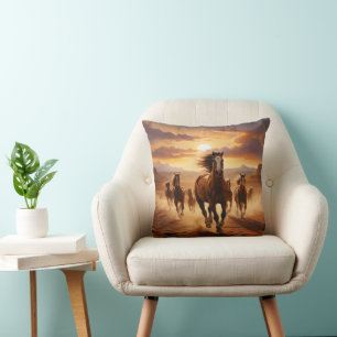 Wild Horses Desert Cushion