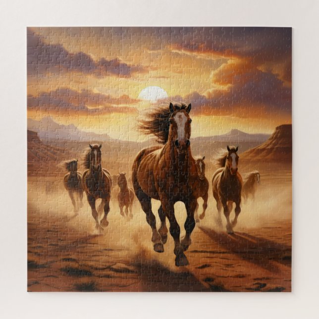 Wild Horses Desert Jigsaw Puzzle (Vertical)
