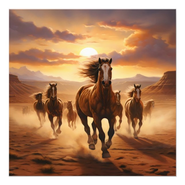 Wild Horses Desert Photo Print (Front)