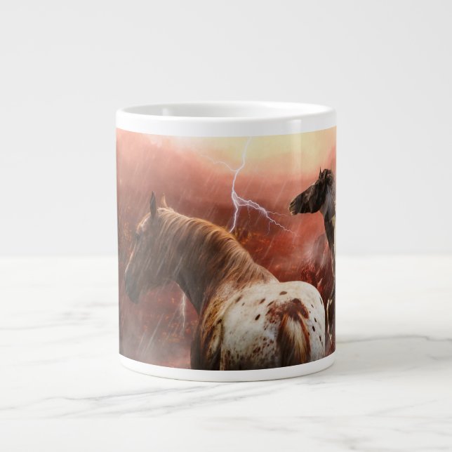 WILD HORSES DESERT STORM LARGE COFFEE MUG (Front)