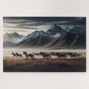 Wild Horses, Galloping Horses, Majestic Animals,  Jigsaw Puzzle