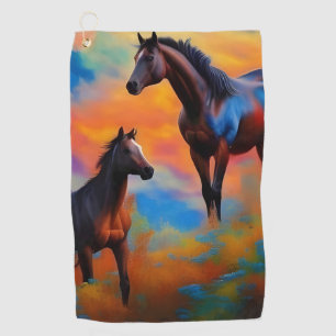 Wild Horses Golf Towel