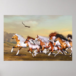 Wild Horses Herd Poster