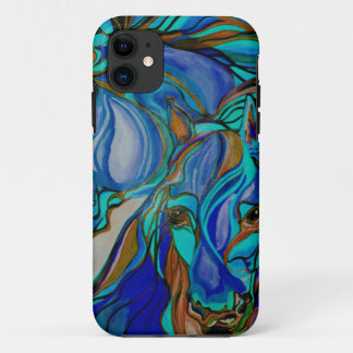 Wild Horses In Brown and Teal iPhone 11 Case