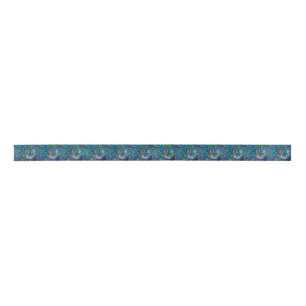 Wild Horses In Brown and Teal Satin Ribbon