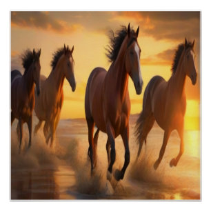 Wild Horses in Sunset Splendor Poster