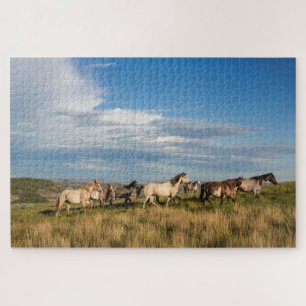 Wild Horses in Theodore Roosevelt National Park Jigsaw Puzzle