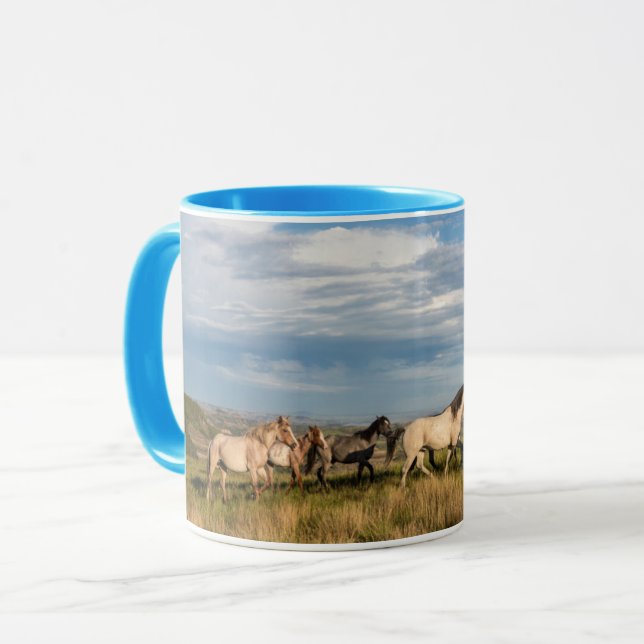 Wild Horses in Theodore Roosevelt National Park Mug (Front Left)
