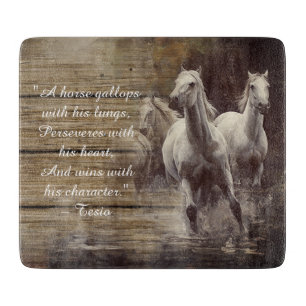 Wild Horses Inspirational Quote Cutting Board