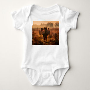Wild Horses: Intense Gaze Encounter Baby Bodysuit
