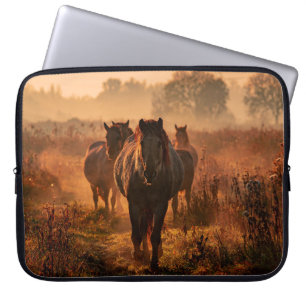 Wild Horses: Intense Gaze Encounter Laptop Sleeve