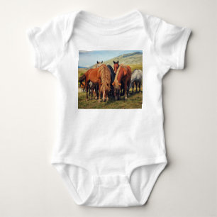 Wild Horses Livno Nature Scene Baby Bodysuit