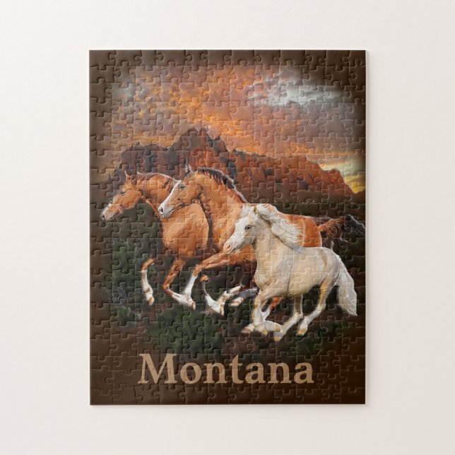   Wild Horses Montana  Jigsaw Puzzle (Vertical)