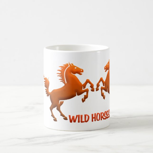 Wild Horses mug - choose style & colour (Center)