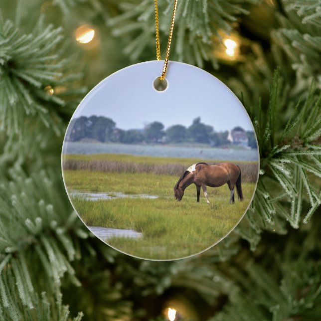 Wild Horses of Assateague Ceramic Ornament (Tree)