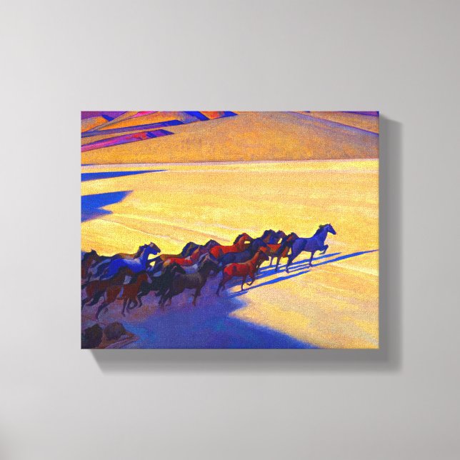 Wild Horses of Nevada, 1927 by Maynard Dixon Canvas Print (Front)