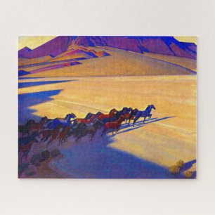 Wild Horses of Nevada by Maynard Dixon Jigsaw Puzzle