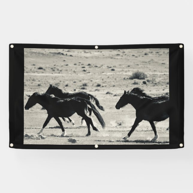 WILD HORSES OF UTAH Banner W/ GROMMETS (Horizontal)