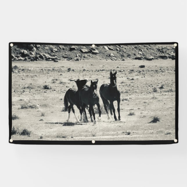 WILD HORSES OF UTAH BANNER WITH GROMMETS (Horizontal)
