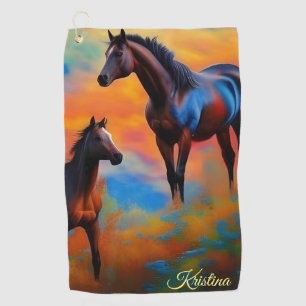 Wild Horses *personalise* Golf Towel